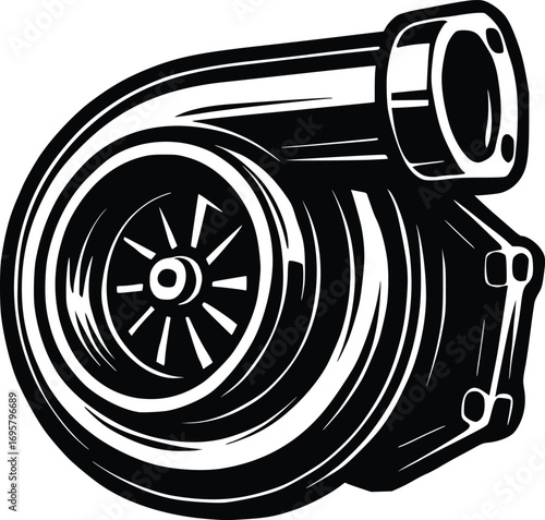 turbo engine vector illustration