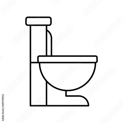 Toilet icon with white background vector stock illustration