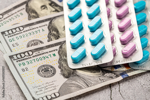 Variety of medicines and drugs.Medicine and healthcare concept.Variety of medicines and drugs.Medicine and healthcare concept.Pill for the prescription and treatment various diseases chemistry
