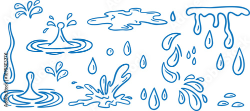 Water Icons, Water Splash, Drop Art, Water Sketches, Liquid Illustrations, Splash Patterns, Splash Art, Liquid Patterns, Water Designs, Splatter Art, Fluid Art, Watery Graphics, Water Symbols, Splash 