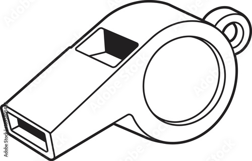 a simple line drawing of a classic whistle
