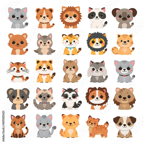 set of cartoon animals