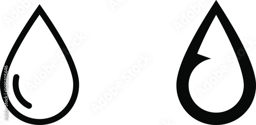 a simple illustration of two water droplets side by side
