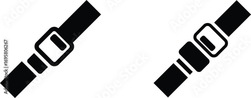 two black belts with buckles side by side on white background