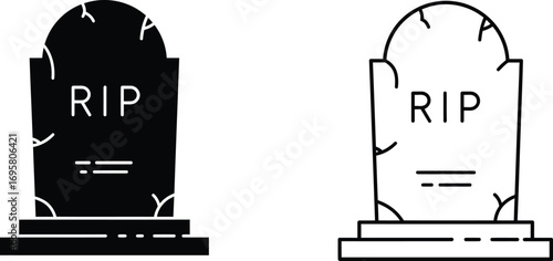 two tombstones stand side by side with rip inscribed