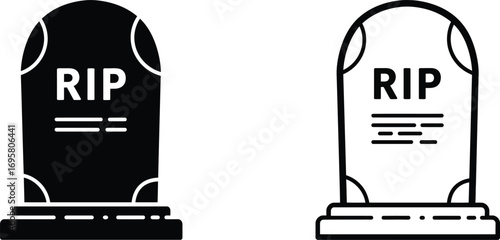 gravestones with rip inscriptions side by side