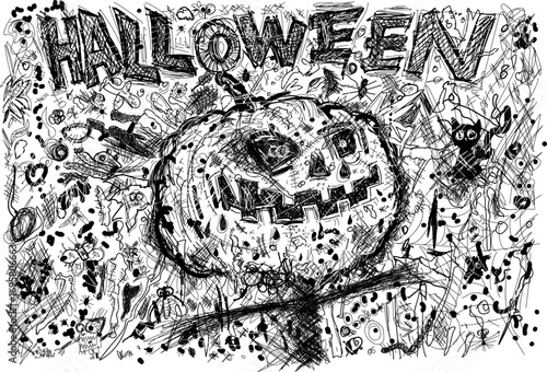 scary Halloween-style drawings for printing on t-shirts and fabric to celebrate the holiday in October