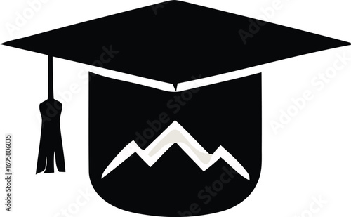 Graduation Cap Icon Vector Illustration. Academic Achievement Symbol. Education Success