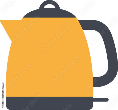 a modern yellow electric kettle with sleek black handle