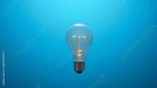 Abstract light bulb shape glowing against a blue backdrop, symbolizing creativity and bright ideas.