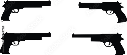various handgun silhouettes displayed in grid formation