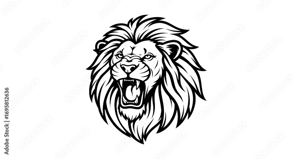 Fototapeta premium Angry lion head graphic