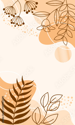 elegant floral hand draw in soft background