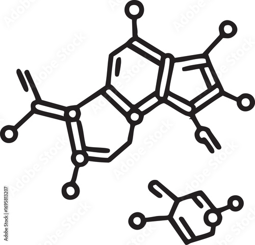 Chemical structure vector: molecule diagram illustration eps silhouette