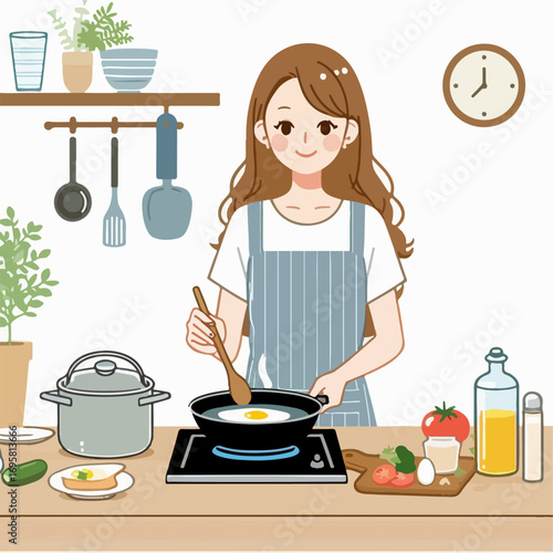 woman cooking in the kitchen
