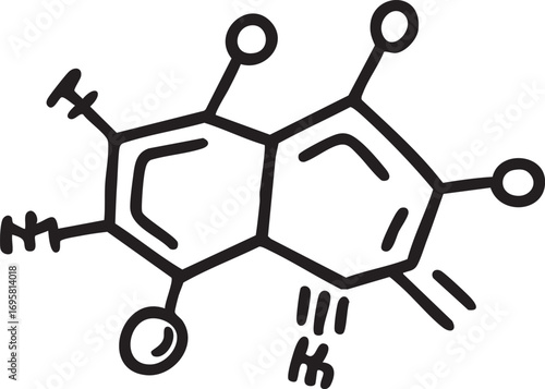 Chemical structure vector: benzene ring molecule illustration eps silhouette