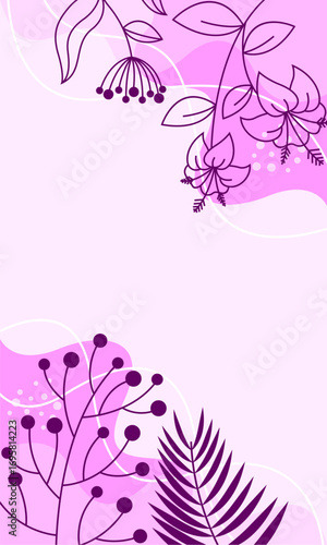 elegant floral hand draw in soft background