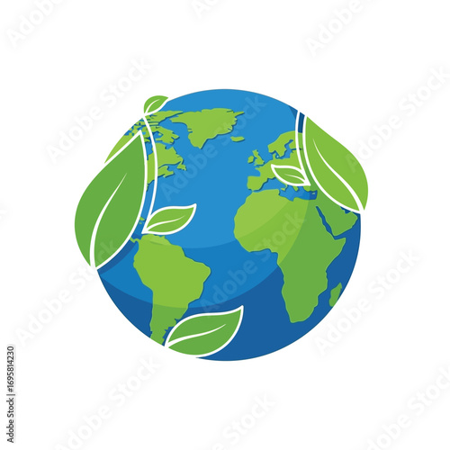 Eco-Friendly Travel: Green Planet Earth Vector symbolizing consciou agencie