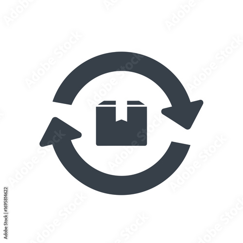 Seamless logistics cycle icon representing efficient supply chain management and product delivery flow