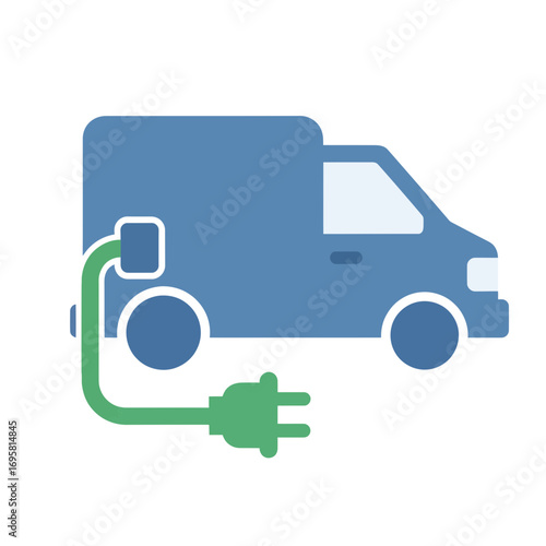 Modern electric delivery van charging power for sustainable urban logistics and green transportation solutions