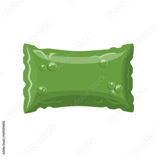 Vibrant green candy wrapper with bubbly texture, perfect for sweet treat promotions and packaging design