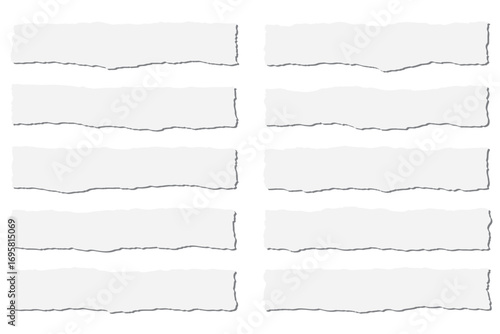 Collection of hand-drawn rectangular black shapes with torn edges on white background
