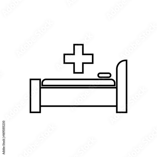 hospital bed flat icon logo illustration vector isoalated, suitable for web design , logo , app and more
