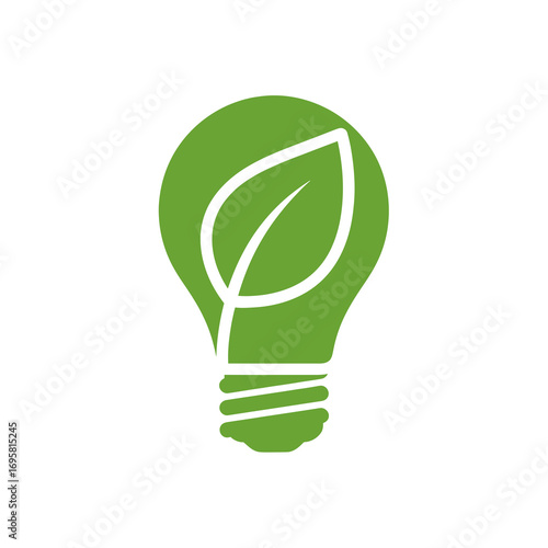 Discover innovative green energy solutions with this vibrant leaf lightbulb concept