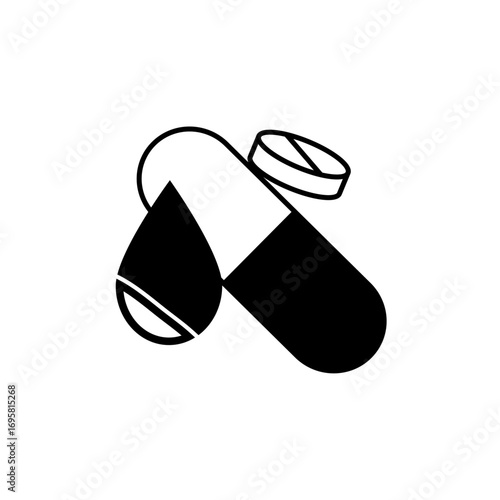 pill and tablet medicine flat icon logo illustration vector isoalated, suitable for web design, logo, app and more 