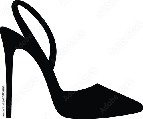 Slingback High Heel – Minimal Vector Silhouette