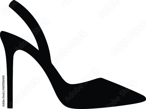 Slingback High Heel – Minimal Vector Silhouette
