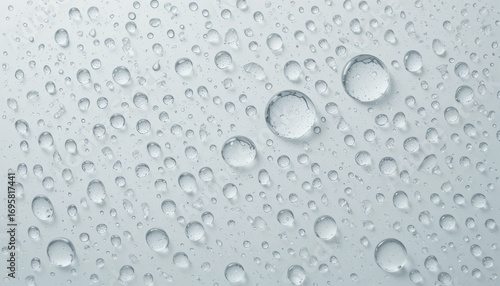 Wallpaper Mural Blue transparent water droplets cling to a wet glass surface, creating a fresh, clean pattern of condensation Torontodigital.ca