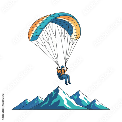 Paragliding Adventure over Majestic Mountains soaring above range theme