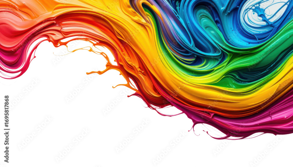 Fototapeta premium Colorful wave abstraction with flowing rainbow lines and swirling light patterns