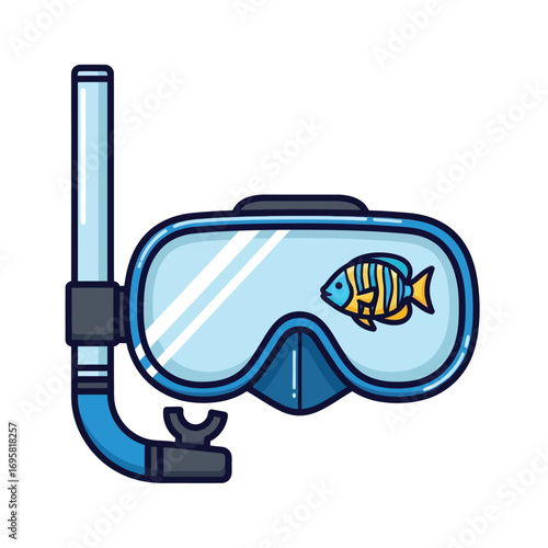Snorkeling Mask Vector Illustration: Underwater Adventure vibrant visible