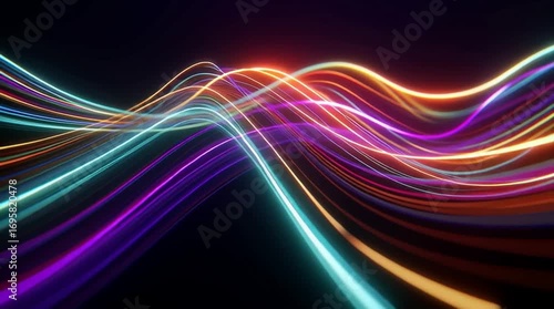 Vibrant Light Trails: Dynamic streaks of light dance across a dark canvas, creating a mesmerizing display of motion, energy, and technology. The image evokes a sense of innovation and the future.