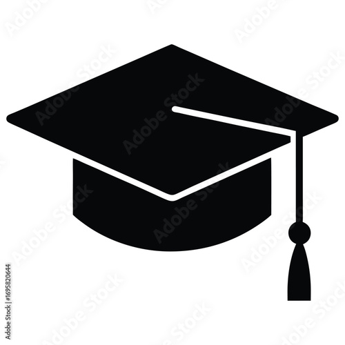Academic graduation cap mortarboard with tassel symbolizing achievement and higher education knowledge