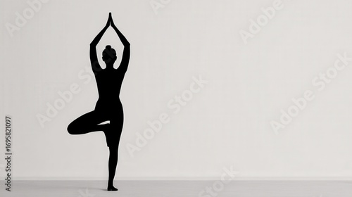 Silhouette of Person Performing Tree Pose in Yoga