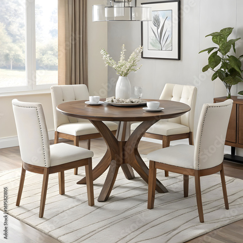 modern dining set elegant round table with four set