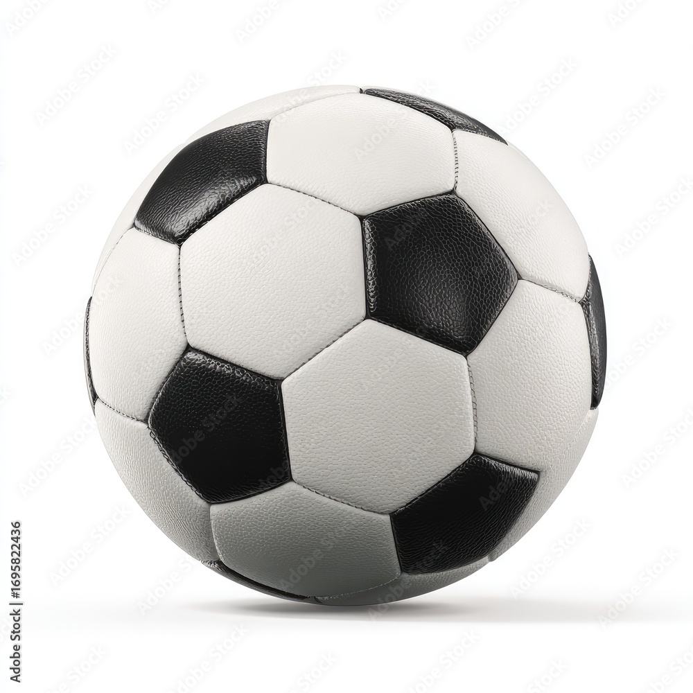 Obraz premium Soccer ball, black and white panels, 3D render (1)