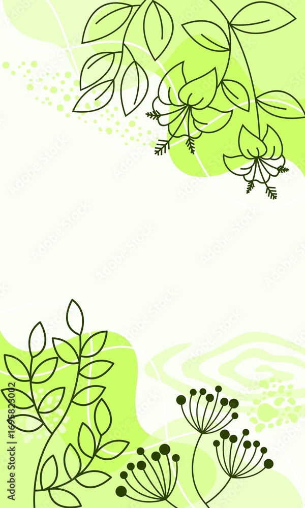 Obraz premium background with flowers and leaves in soft color