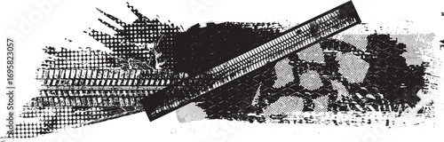 Vector Print Textured Tire Track . Design Element . Car tread silhouette . Mud splash grunge tire texture. Tyre track banner .