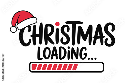 Christmas Loading Typography design Vector
