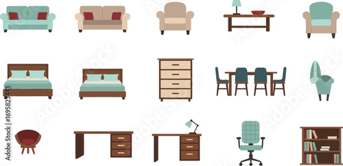 Collection of comfortable and stylish home furniture for various rooms