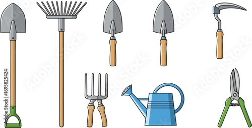 Collection of essential gardening tools for cultivating a beautiful outdoor space