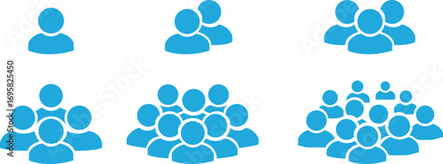 People Icon set. Profile and people silhouette collection. User profile symbol. Group of people or group of users collection. Perfect can use in demographic, social media, and team concept.