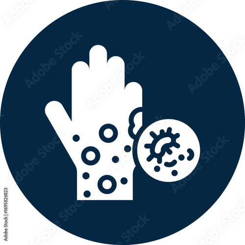 Skin allergy icon for cancer diagnosis, website, application, printing, document, poster design, etc