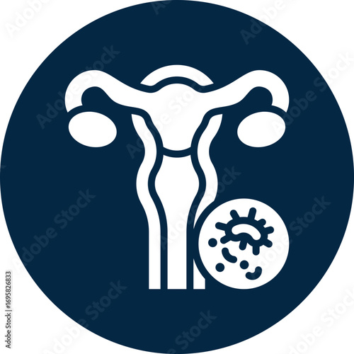 Endometrial cancer icon for cancer diagnosis, website, application, printing, document, poster design, etc
