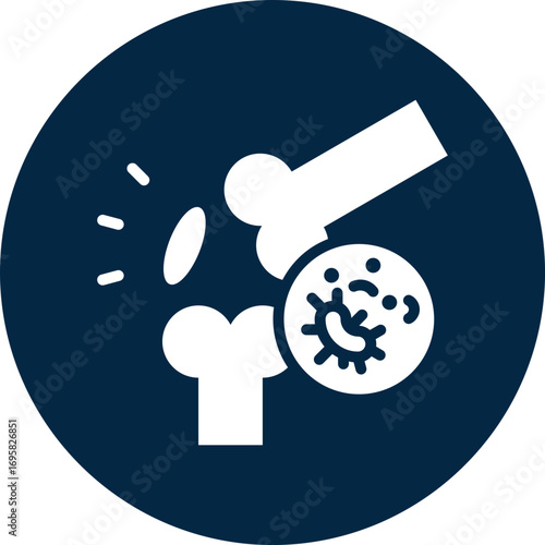 Bone cancer icon for cancer diagnosis, website, application, printing, document, poster design, etc