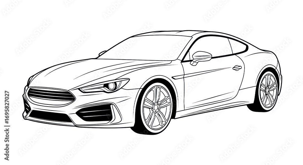 Obraz premium Sporty car outline design